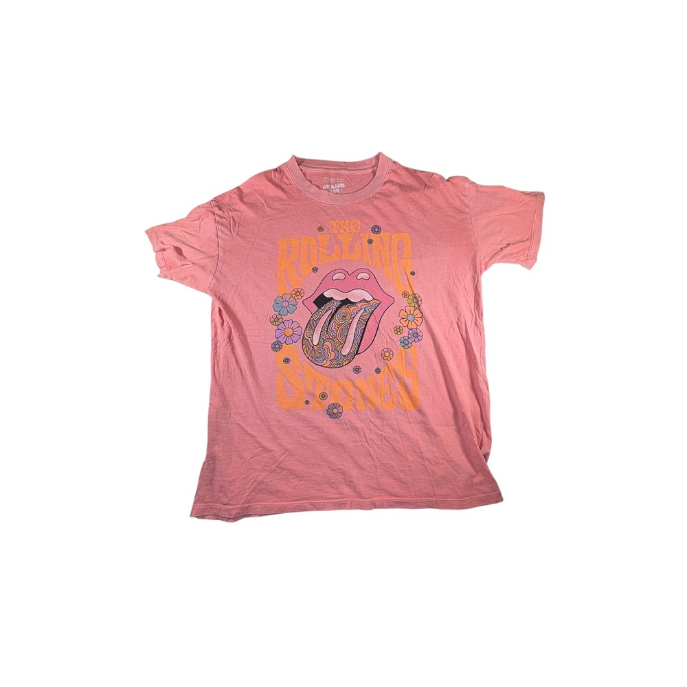 American Eagle Rolling Stones Tee Womens XS/S Pink Excellent Band Graphic Shirt